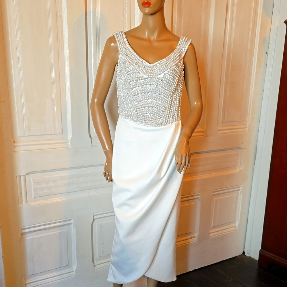 ASOS Elegant White Beaded Dress